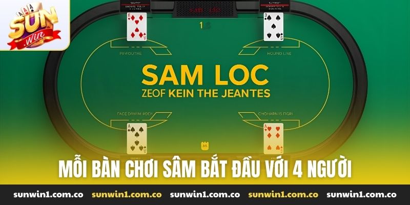 Mỗi bàn chơi Sâm bắt đầu với 4 người