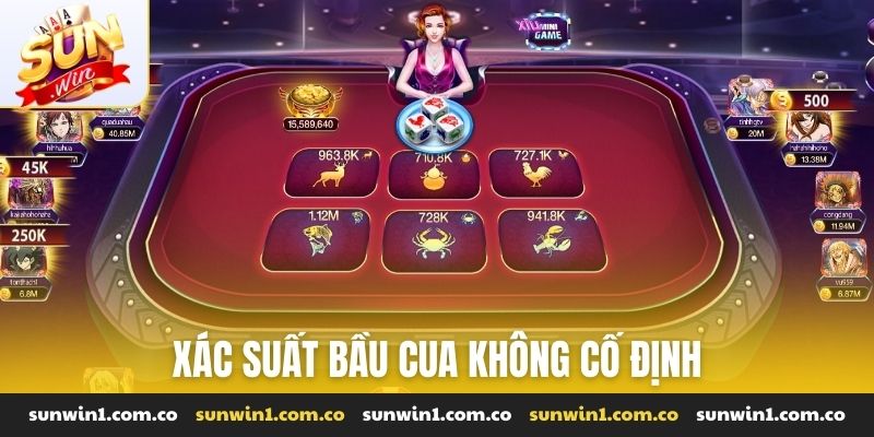 Xác suất bầu cua không cố định